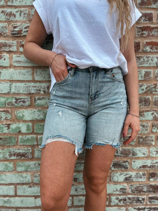 risen-distressed-midi-length-denim-shorts-2