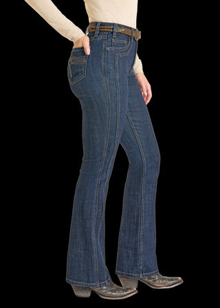 Rock & Roll Denim Women's Boot Stitch Boot Cut Jean {Dark Wash}