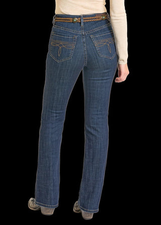 Rock & Roll Denim Women's Boot Stitch Boot Cut Jean {Dark Wash}