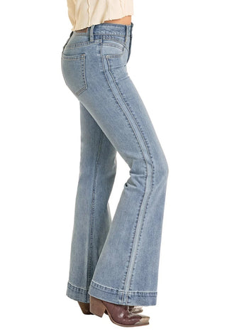 Rock & Roll Two Tone Mid Rise Trouser {Light Wash}