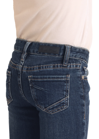 Rock & Roll Girl's Mid Rise Trouser Jeans {Dark Wash}