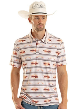 Rock & Roll Denim Men's Aztec Printed Polo - Rock & Roll Denim