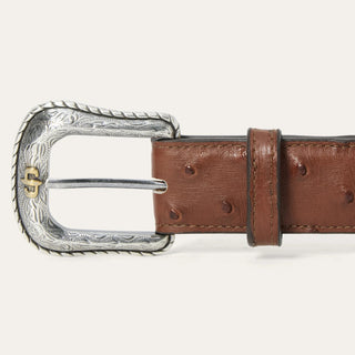 Stetson Men's Ostrich Belt {Kango Cognac}
