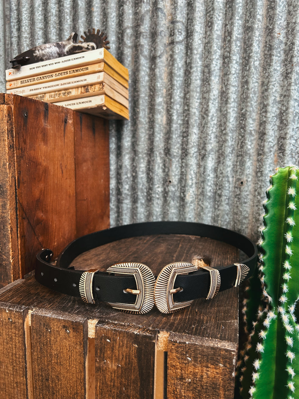 The Double Buckle Belt {Black} – Hawk Western Wear