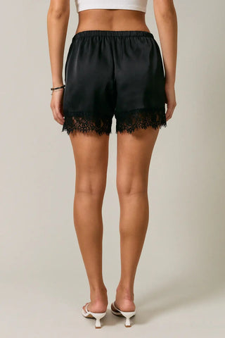 The Eden Lace Trim Shorts {Black}