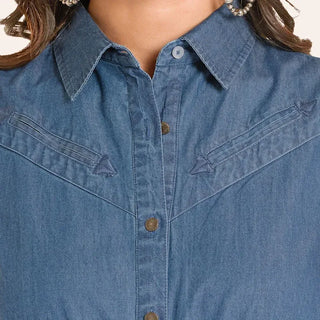 Panhandle Slim Women's Denim Maxi Dress {Medium Wash}