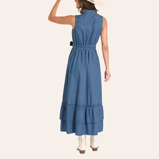 Panhandle Slim Women's Denim Maxi Dress {Medium Wash}