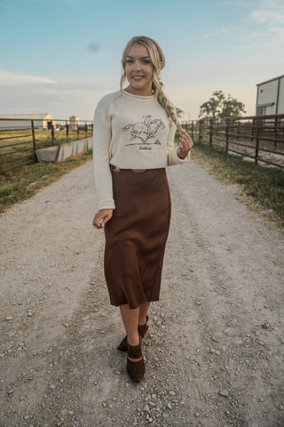 womens-brown-western-satin-maxi-skirt-1