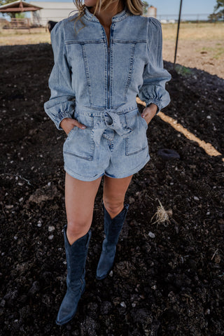 The Korie Denim Romper