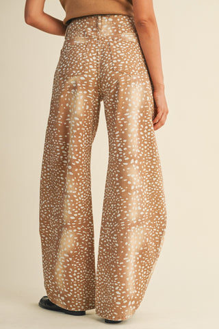 The Doe Print Barrel Jeans