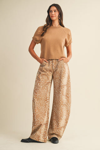 The Doe Print Barrel Jeans