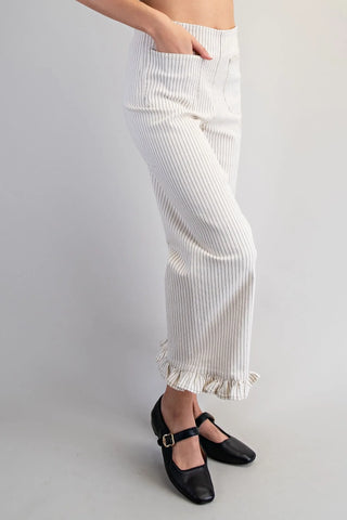 The Bella Striped Ruffle Pant 4