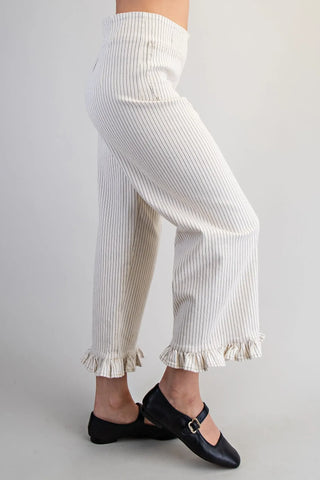 The Bella Striped Ruffle Pant 2