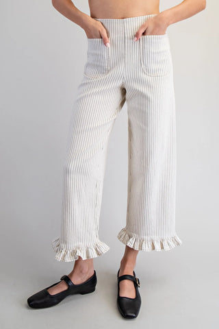The Bella Striped Ruffle Pant 1
