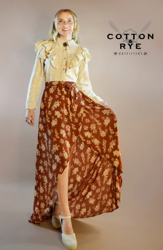 The Hattie Maxi Skirt {Brown}