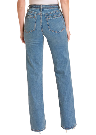 Rock & Roll Denim Wide Leg Horse Bit Clasp Belt Jean