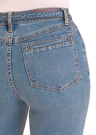 Rock & Roll Denim Wide Leg Horse Bit Clasp Belt Jean