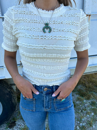 The Jess Lace Top {Cream}