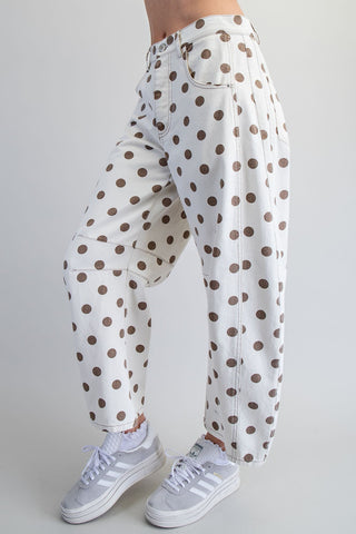 The Berkley Polka Dot Pant {Oatmeal}