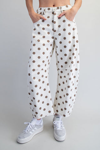 The Berkley Polka Dot Pant {Oatmeal}