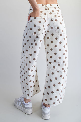 The Berkley Polka Dot Pant {Oatmeal}