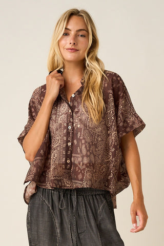 The Bandana Blouse {Burgundy}
