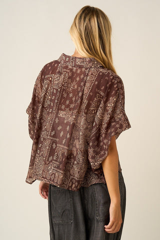 The Bandana Blouse {Burgundy}