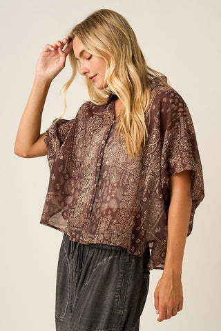 The Bandana Blouse {Burgundy}