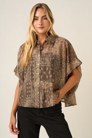The Bandana Blouse {Olive}