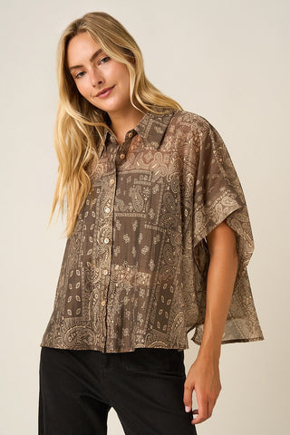 The Bandana Blouse {Olive}