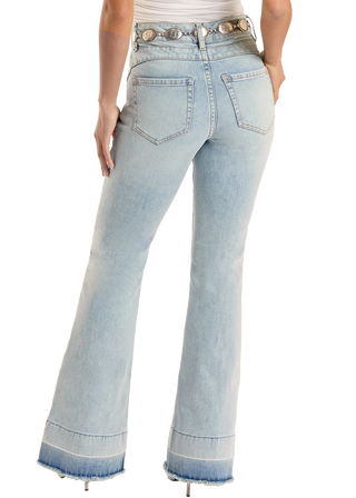 Rock & Roll Denim Women's Released Hem Trouser {Light Wash}