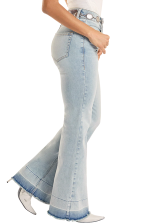 Rock & Roll Denim Women's Released Hem Trouser {Light Wash}