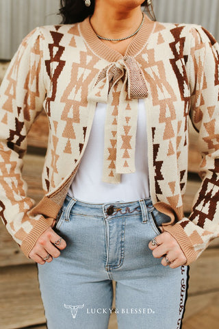 The Aztec Front Tie Sweater