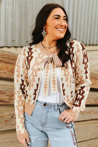 The Aztec Front Tie Sweater