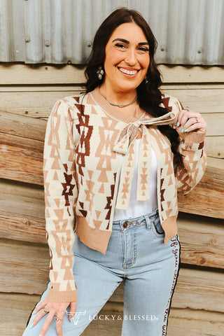 The Aztec Front Tie Sweater