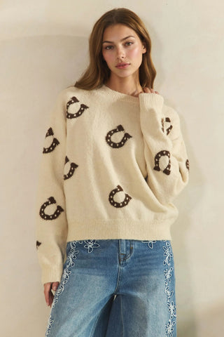 The Horseshoe Sweater {Ivory}