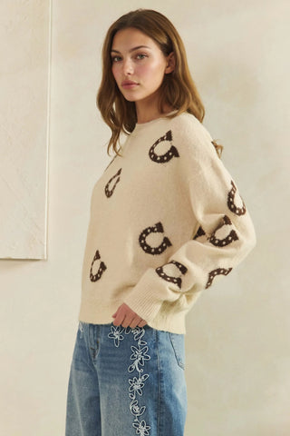 The Horseshoe Sweater {Ivory}