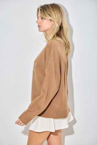 The Kiss Me Cowboy Sweater {Brown}
