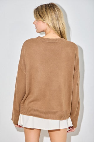 The Kiss Me Cowboy Sweater {Brown}