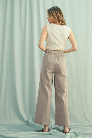 The Salina Stripe Wide Leg Pants {Cream}