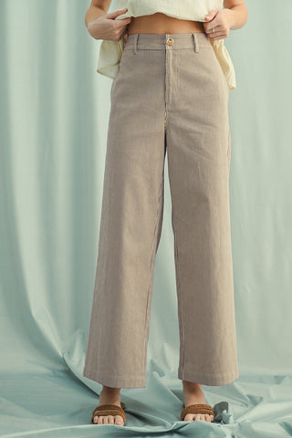 The Salina Stripe Wide Leg Pants {Cream}