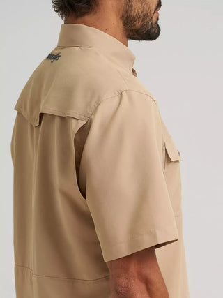 Wrangler Men's All Terrain Short Sleeve Pearl Snap {Travertine}
