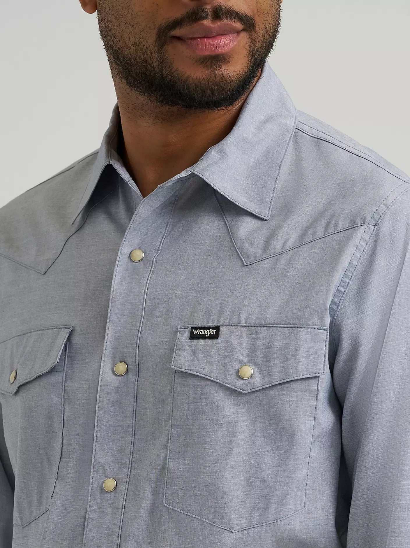 Wrangler All Terrain Gear Drover Utility Pearl Snap {Bering Sea}