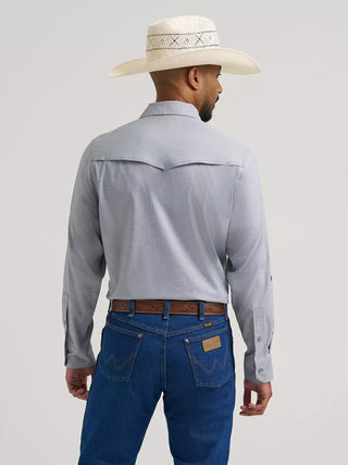 Wrangler All Terrain Gear Drover Utility Pearl Snap {Bering Sea}