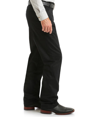 Wrangler Riata Flat Front Relaxed Fit Casual Pants {Black}