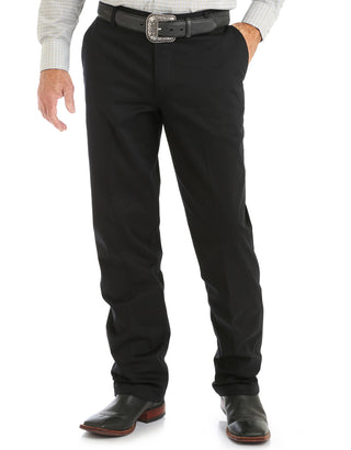 Wrangler Riata Flat Front Relaxed Fit Casual Pants {Black}
