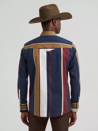 Wrangler Men's Vintage Pearl Snap Brushpopper {Midnight Oak}