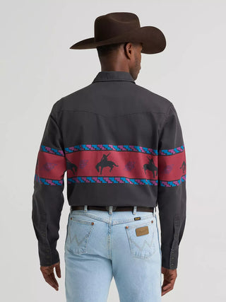 Wrangler Men's Vintage Pearl Snap {Black}
