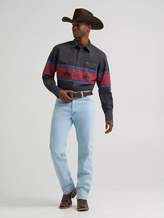 Wrangler Men's Vintage Pearl Snap {Black}