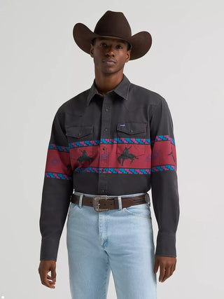 Wrangler Men's Vintage Pearl Snap {Black}